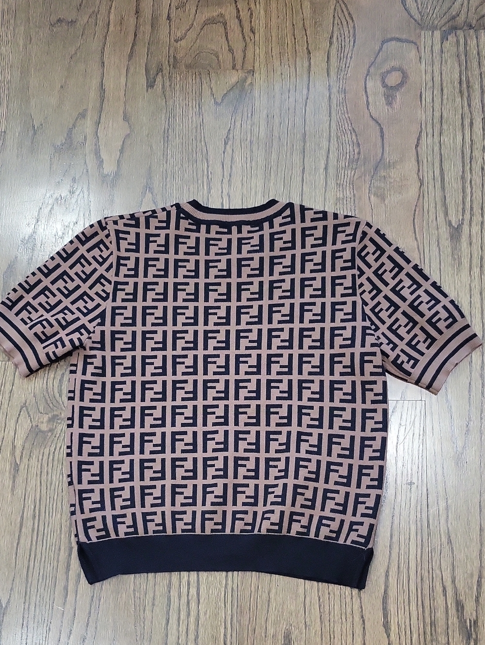 Brown and Black FF Logo Crewneck Top - Picture 2 of 5
